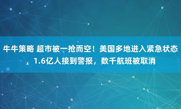 牛牛策略 超市被一抢而空！美国多地进入紧急状态，1.6亿人接到警报，数千航班被取消